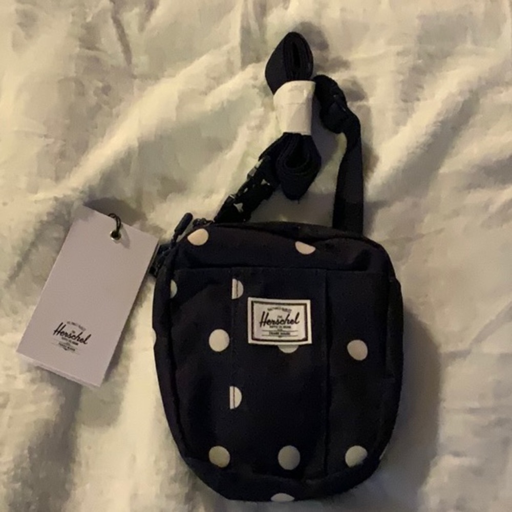 Herschel Navy Blue Polka Dot Crossbody Bag